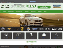 Tablet Screenshot of mintautosales.net